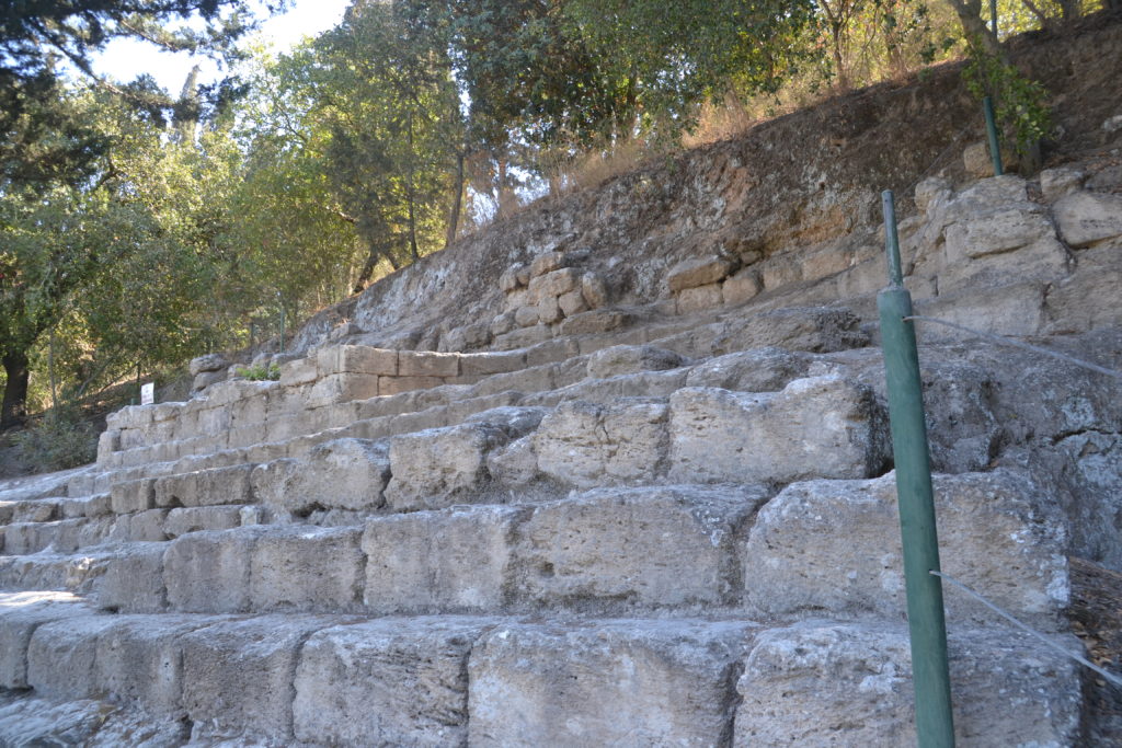 מדרגות הישיבה , שימשו ככל הנראה כמקום התכנסות בימי זכרון - צילום: אפי אליאן