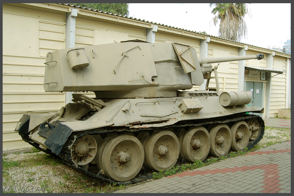 טנק שלל מתוצרת ברית המועצות במוזיאון בתי האוסף של צה"ל