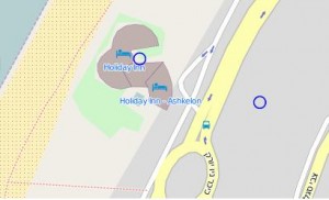 מפת הגעה לפסיפס ברחוב יקוטיאל אדם באשקלון - מפה מתוך: אתר עמוד ענן