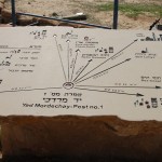 מפת התמצאות בראש הגבעה הדרומית של קיבוץ יד מרדכי