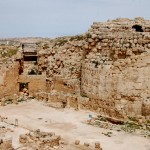 מבט מדרום לעבר המגדל הצפוני ושטח הארמון