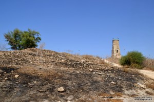 הצריח על חלקו הגבוה של תל יבנה