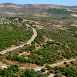 קצה המגדל הצפוני והנוף הנשקף מתחת