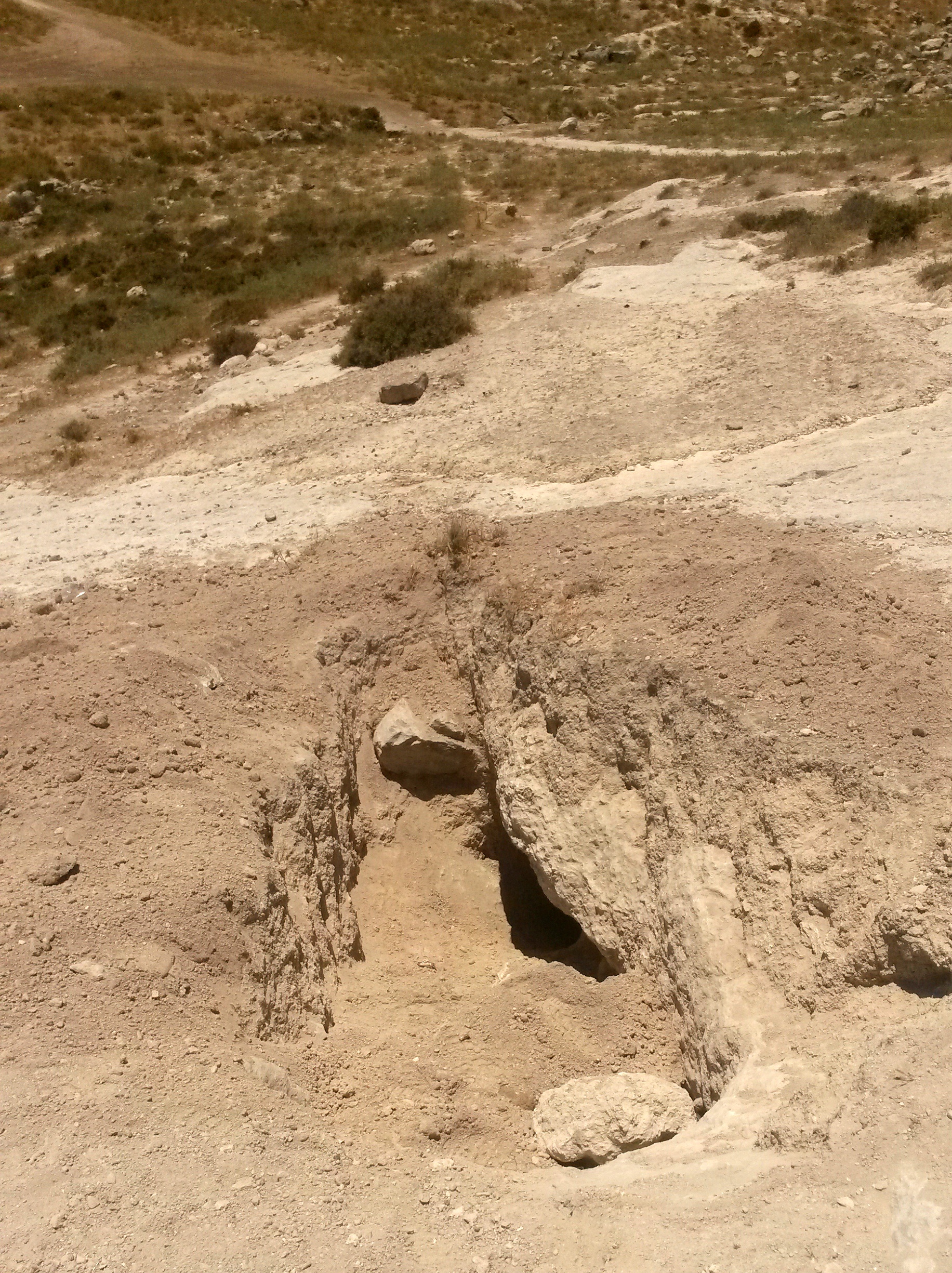 הפתח המערה באתר העתיקות ליד האוניברסיטה העברית בירושלים - צילום: היחידה למניעת שוד ברשות העתיקות