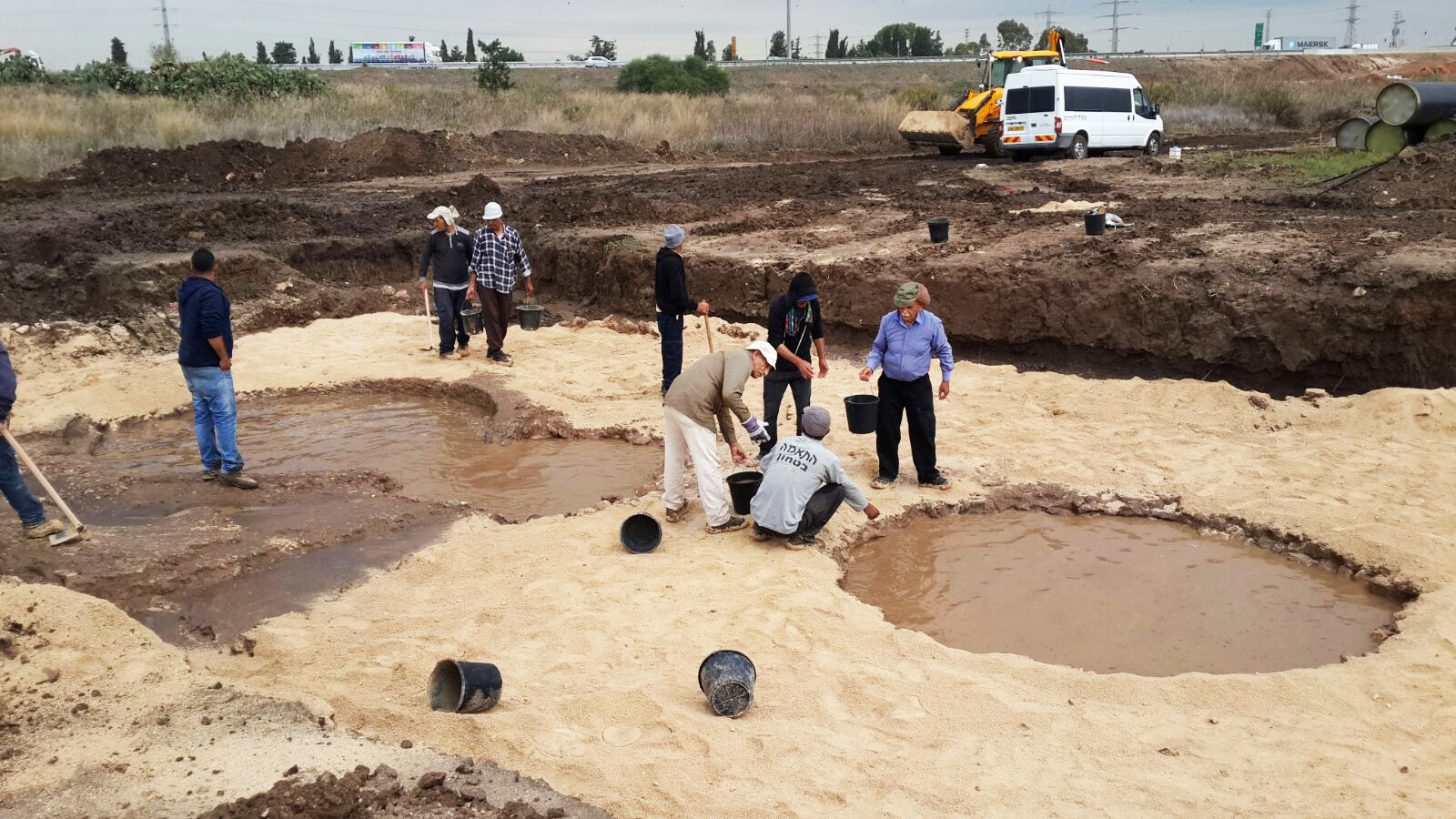 שטח החפירה, יום למחרת הסופה. צילום: אלה נגורסקי, באדיבות רשות העתיקות