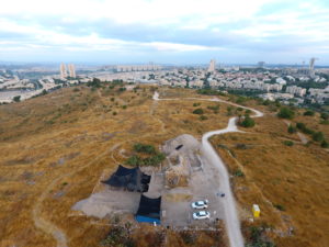 חפירת התיתורה במודיעין – צילום אווירי: יצחק מרמלשטיין