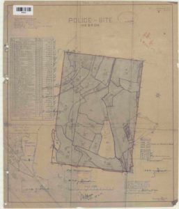 תרשים חלקות עליהן הוקמה מצודת משטרת חברון - מקור: ארכיון המדינה / גנזך המדינה