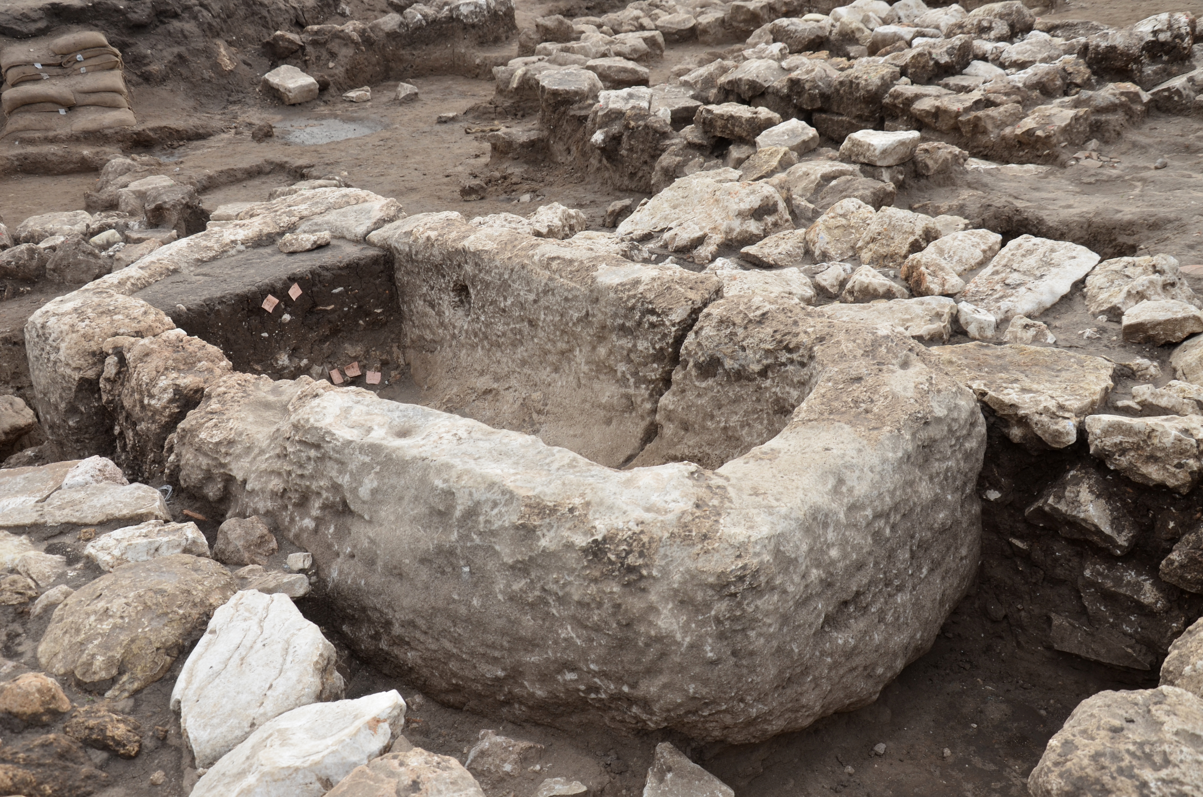 אגן אבן לנוזלים ששימש, ככל הנראה, לטקסים פולחניים. צילום: יולי שוורץ
