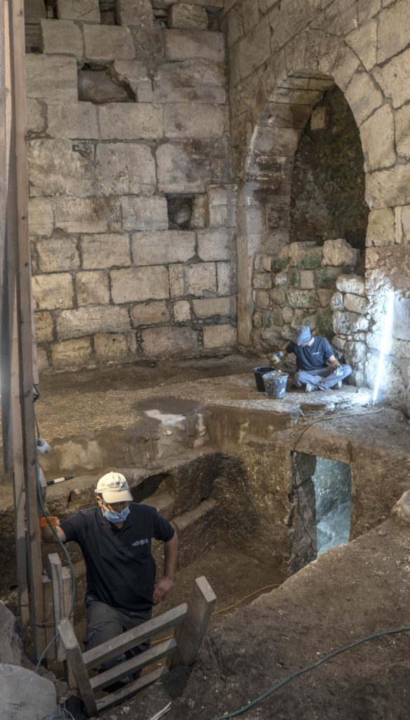 עבודות החפירה והשימור של רשות העתיקות במנהרות הכותל. צילום: שי הלוי