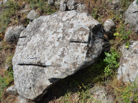 הסלע דמוי הפרצוף האנושי – מכסה דולמן מקריית שמונה. צילום: פרופ' גונן שרון