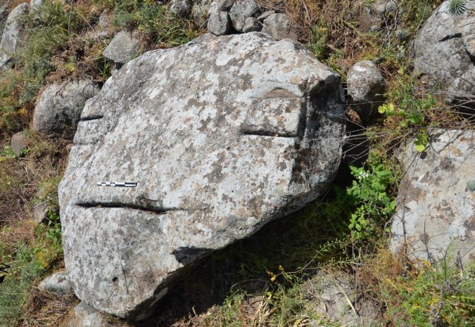 הסלע דמוי הפרצוף האנושי – מכסה דולמן מקריית שמונה. צילום: פרופ' גונן שרון