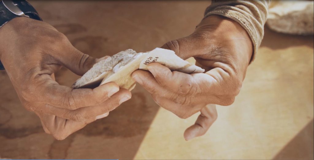 כלי צור מחפירת רשות העתיקות  ליד דימונה - צילומים: אמיל אלג'ם