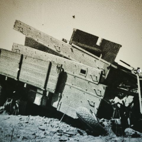 תמונת משאית המים של נגבה - צילום רפרודוקציה מ"חומה ומגדל קיבוץ נגבה".