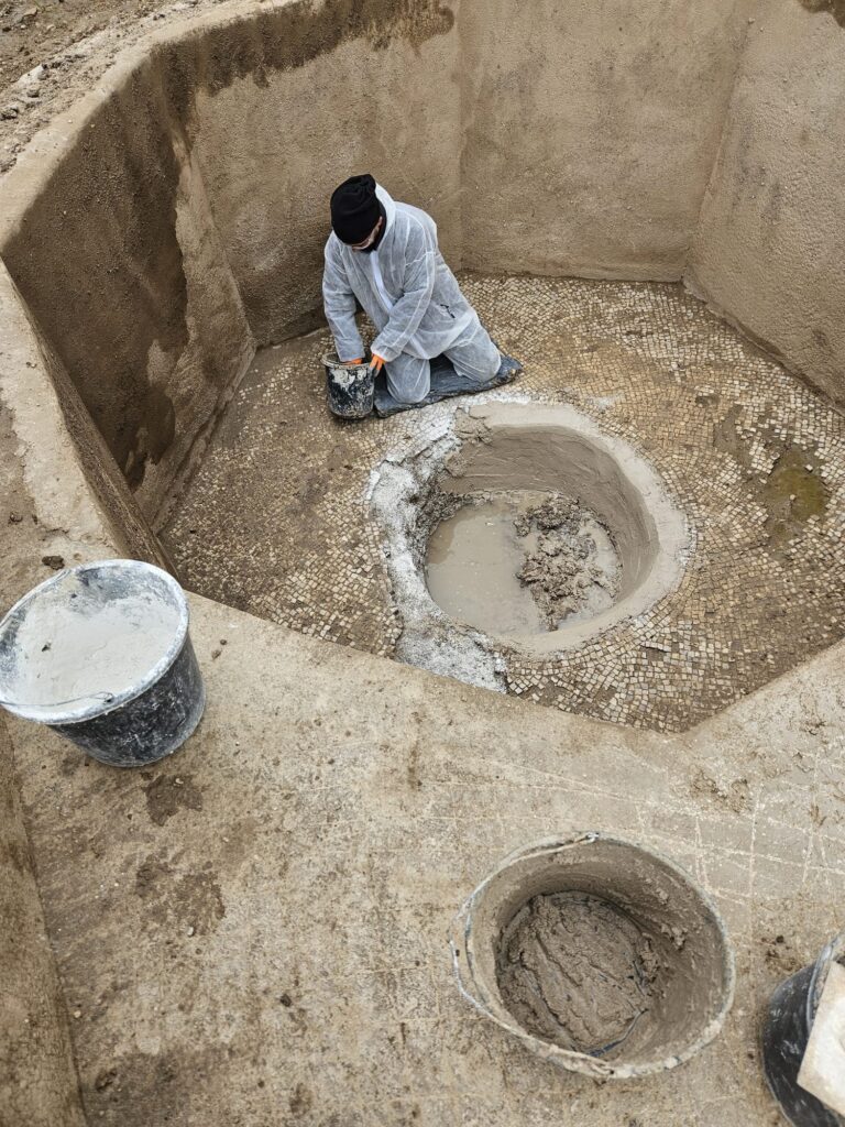 עבודות השימור בגת הקדומה. צילום מינהל שימור, רשות העתיקות